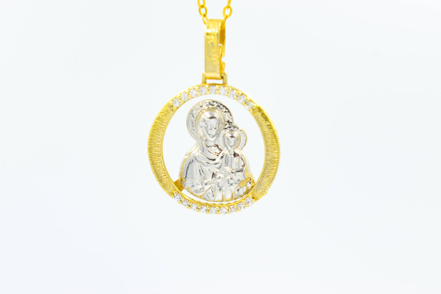 Παναγία με Χριστό παιδί σε Κύκλο με Ζιργκόν Κ14