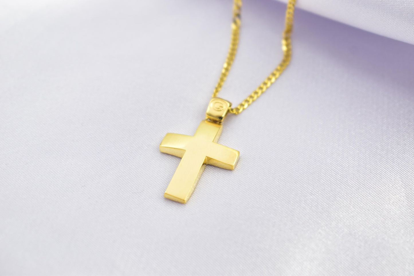 Ανδρικοί Σταυροί 14K Solid Gold Textured Cross Pendant Necklace,Unisex Religious Jewelry,Elegant Cross Necklace,Solid Gold Pendant Cross,Matte & Satin Finish