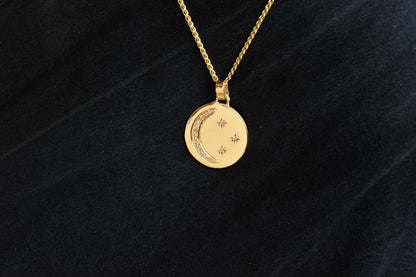 Κολιέ Φεγγάρι και Αστέρια με Ζιργκόν 14Κ