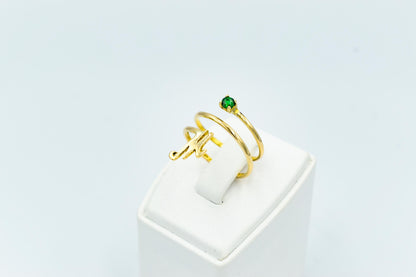 14K Personalized Solid Handmade Gold Ring,Custom Monogram Jewelry,Monogram Design Gold Ring,Unique Birthstone,Forever Custom Gift for Her