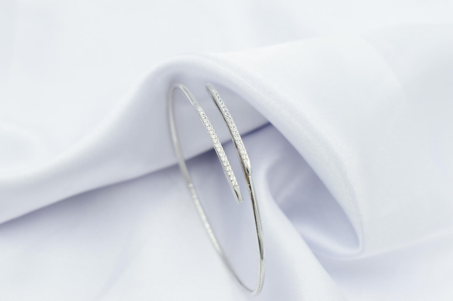 14K Thin White Gold Bangle Bracelet,Plain Gold Bangle,White Gold Bangle,Stacking Bangle Bracelet,Bridal & Engagement Cuff Bracelet