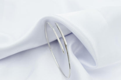 14K Thin White Gold Bangle Bracelet,Plain Gold Bangle,White Gold Bangle,Stacking Bangle Bracelet,Bridal & Engagement Cuff Bracelet