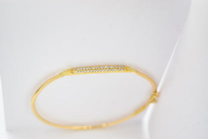 14K Gold Cuff Bracelet with CZ or Diamonds, Dainty Pave Bangle, Minimalist Gold Bracelet, Adjustable Gift for Her, Stacking Jewelry