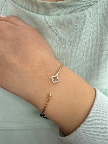 14K Cross Bangle Bracelet,Thin Cross Zircon Bangle,Dainty Bracelet,White Cross Bracelet,Cross Gold Cuff Bangle, Exclusive Gift for Mom & Her