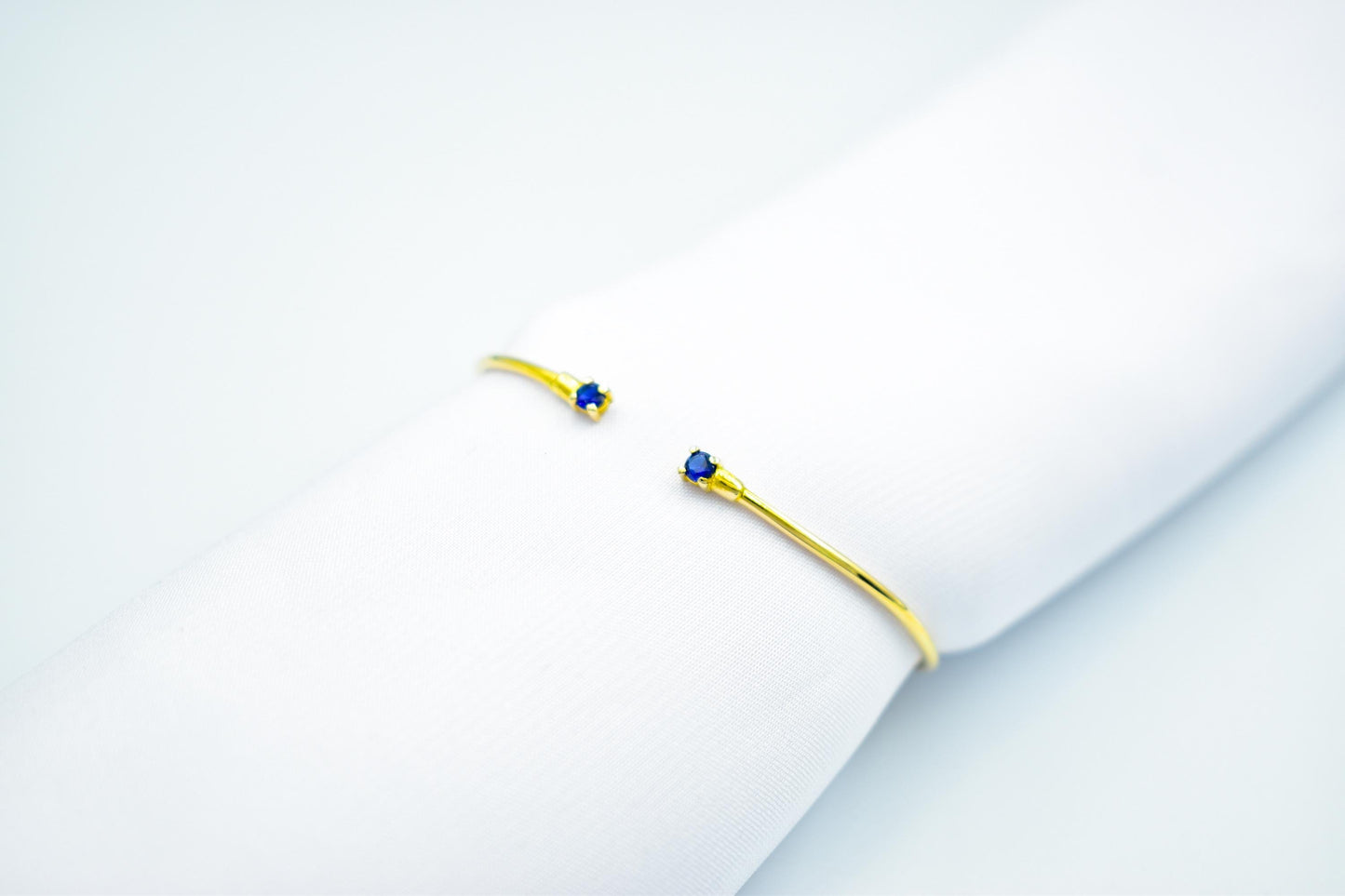 14K Gold Solid Bangle Sapphire,Luxury Sapphire Bangle, Bridal & Engagement Bangle,Bangle Sapphire Bracelet,Dainty Sapphire Bracelet