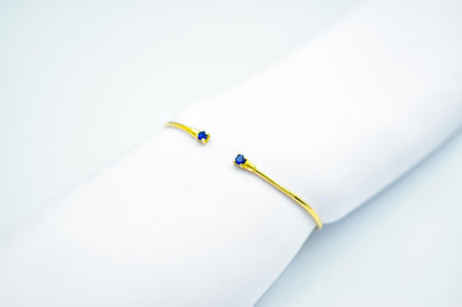 14K Gold Solid Bangle Sapphire,Luxury Sapphire Bangle, Bridal & Engagement Bangle,Bangle Sapphire Bracelet,Dainty Sapphire Bracelet