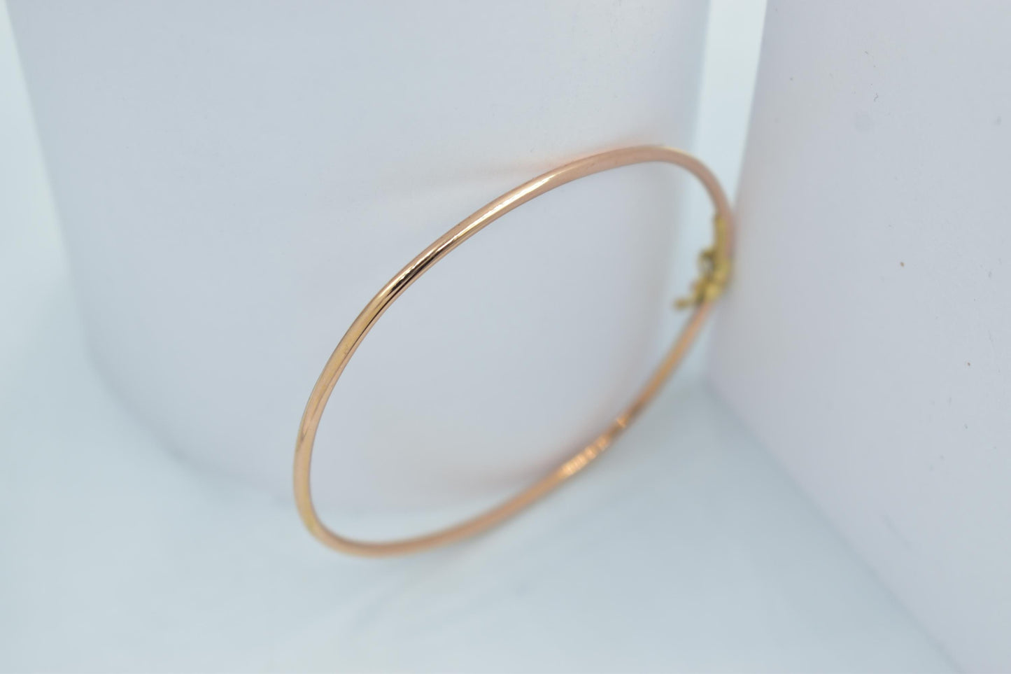 14K Rose Gold Bangle, Solid Gold Thin Bracelet, Elegant Rose Gold Jewellery for Women, Dainty Gold Bangle, Minimalist Real Gold Bracelet