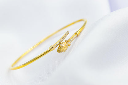 14K Snake Bangle,Snake Gold Bangle Bracelet,Adjustable Animal Gold Bangle,Chinese Clendar Animal Bangle,Snake Handcrafted Serpent Bangle