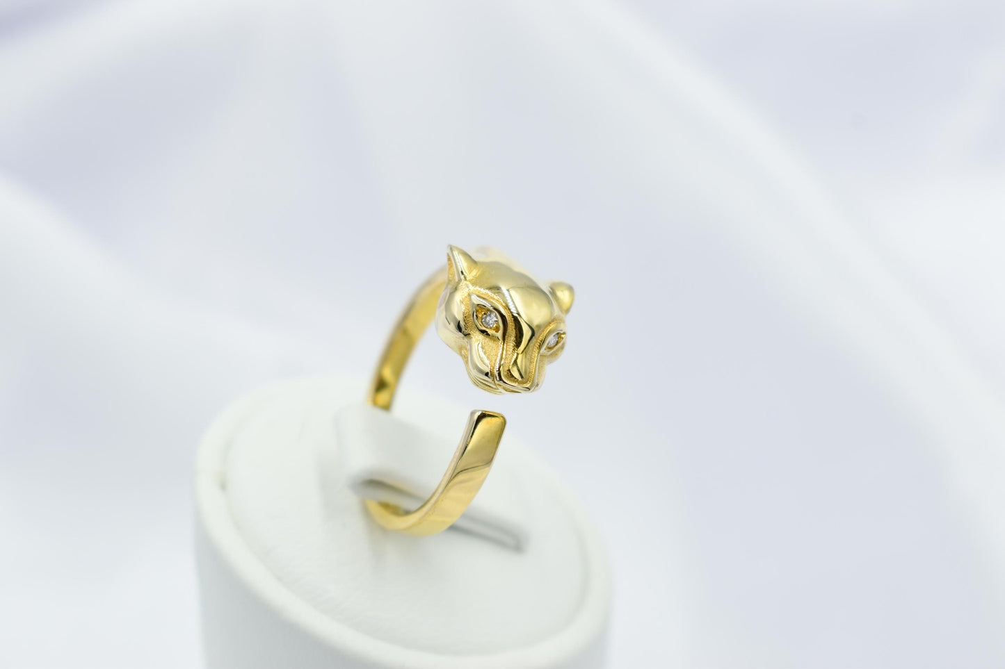 Χειροποίητο Δαχτυλίδι Πάνθηρας με Διαμάντια Κ14