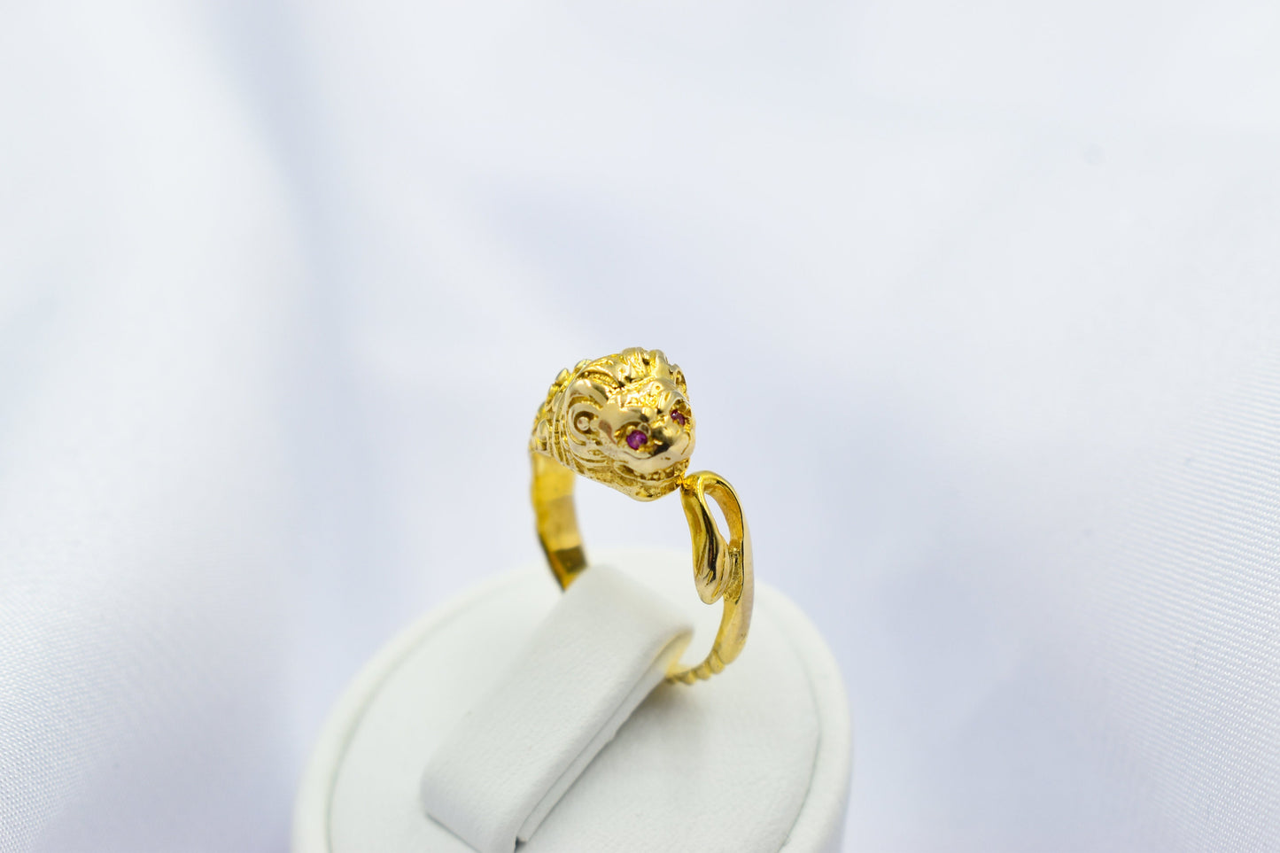 Χειροποίητο Δαχτυλίδι Λιοντάρι με Ρουμπίνια Κ14