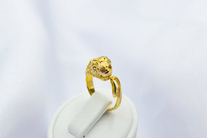 Χειροποίητο Δαχτυλίδι Λιοντάρι με Ρουμπίνια Κ14