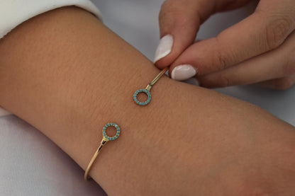 14K Gold Turquoise Bracelet,Gold Everyday Bracelet Women,Ladies Dainty Line Bracelet,Gift for Her,Minimalist Bracelet,Summer Collection
