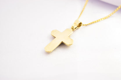 γυναικα Elegant 14K Gold Cross Necklace with Sparkling Cubic Zirconia – Solid Gold Religious Pendant for Men & Women, Baptism or Christening Gift