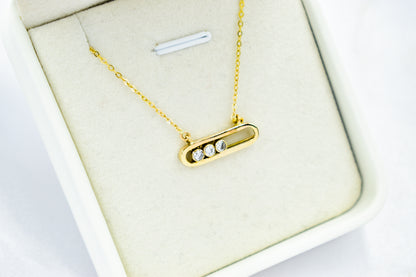 Κολιέ με τρεις Κινούμενες Πέτρες Κ14