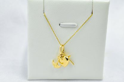 Κολιέ Κ14  Καρδιά, Άγκυρα & Σταυρός (Πίστη – Ελπίδα – Αγάπη)