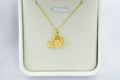 Κολιέ Κ14  Καρδιά, Άγκυρα & Σταυρός (Πίστη – Ελπίδα – Αγάπη)