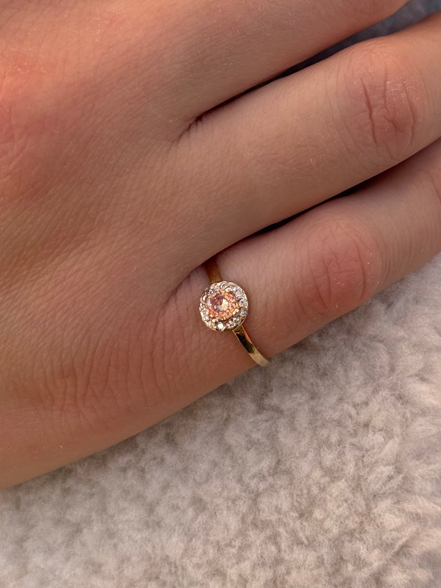 Δαχτυλίδι Ροζέτα Σαμπανιζέ Zircon Κ14