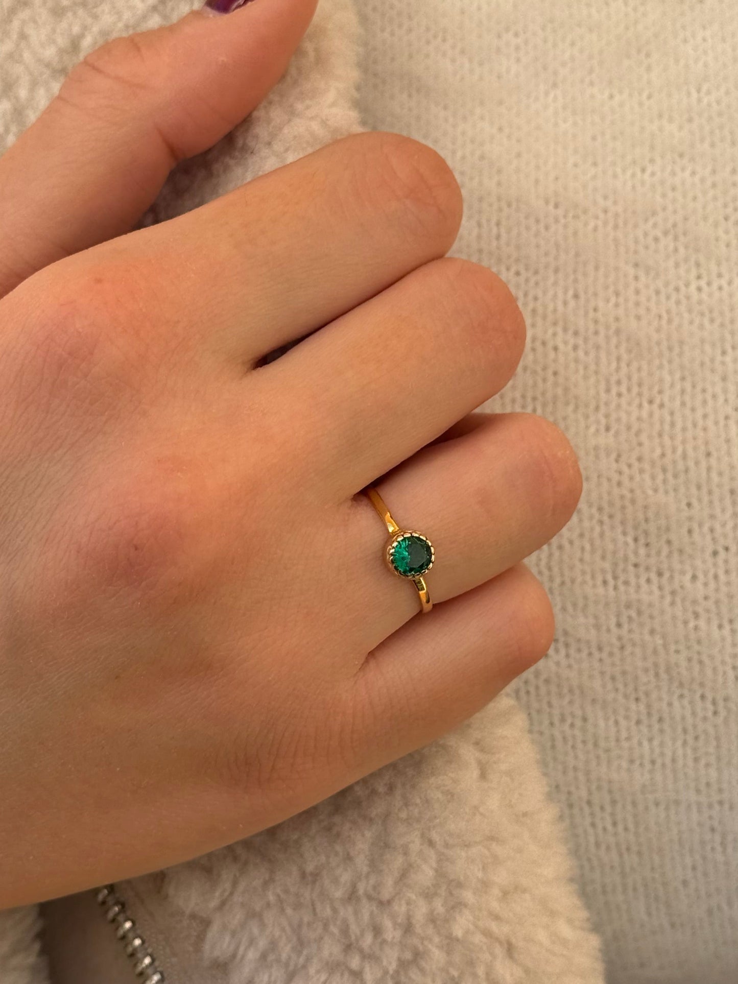 Δαχτυλίδι Mονόπετρο με Πράσινο Zircon K14