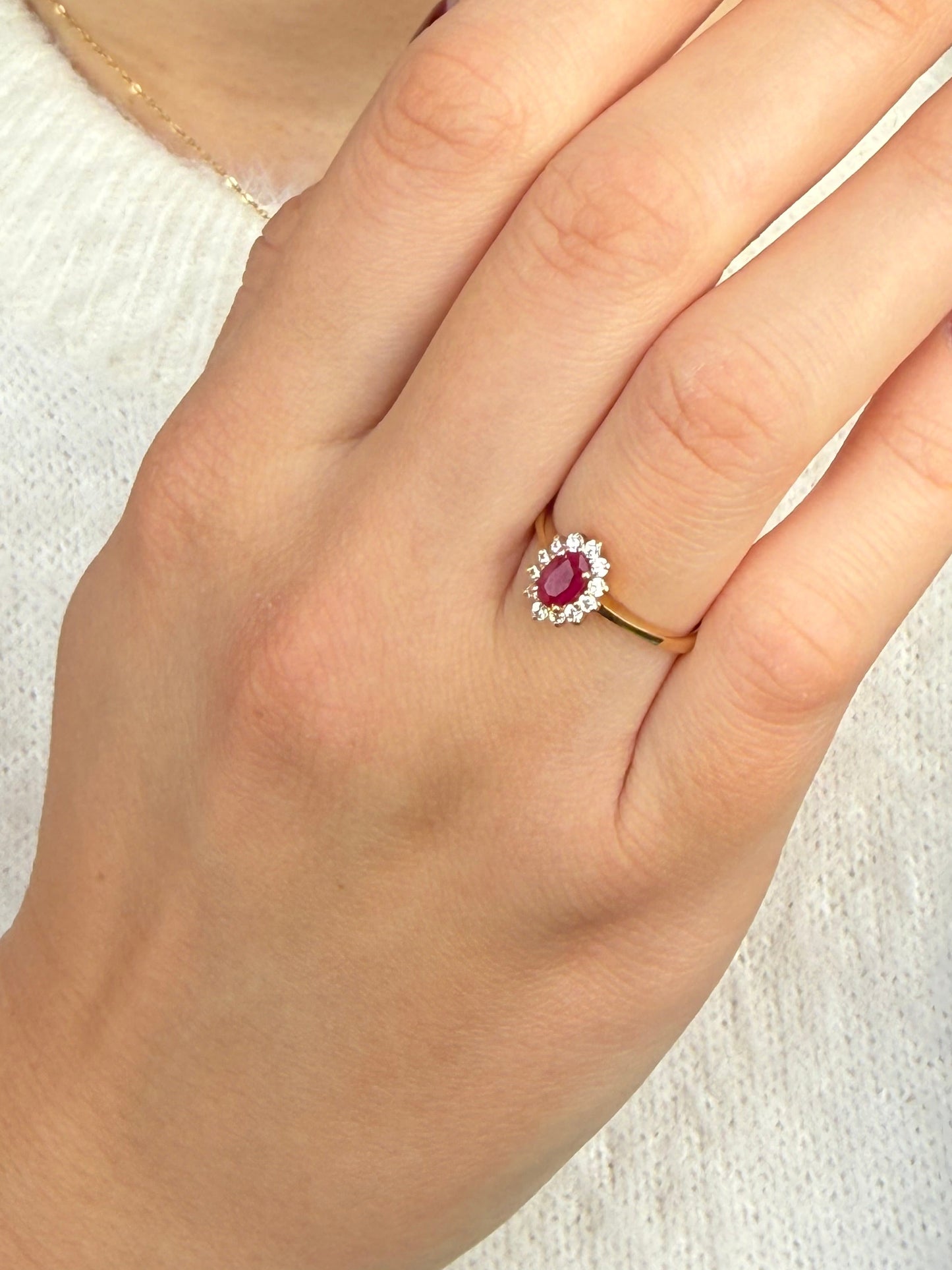 Δαχτυλίδι Ροζέτα με Ρουμπίνι K14