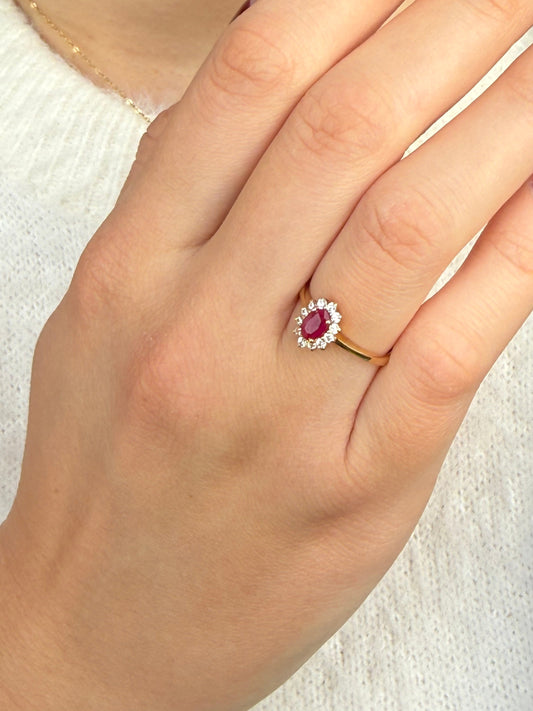 Δαχτυλίδι Ροζέτα με Ρουμπίνι K14