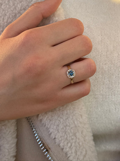 Δαχτυλίδι Ροζέτα London Blue Κ14