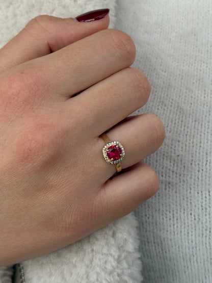 Δαχτυλίδι Ροζέτα με Κόκκινο Ζιργκόν Κ14