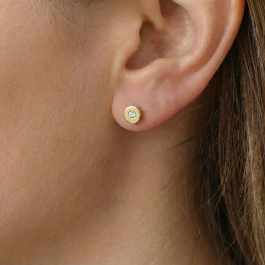 Σκουλαρίκια με Λευκό Ζιργκόν Κ14