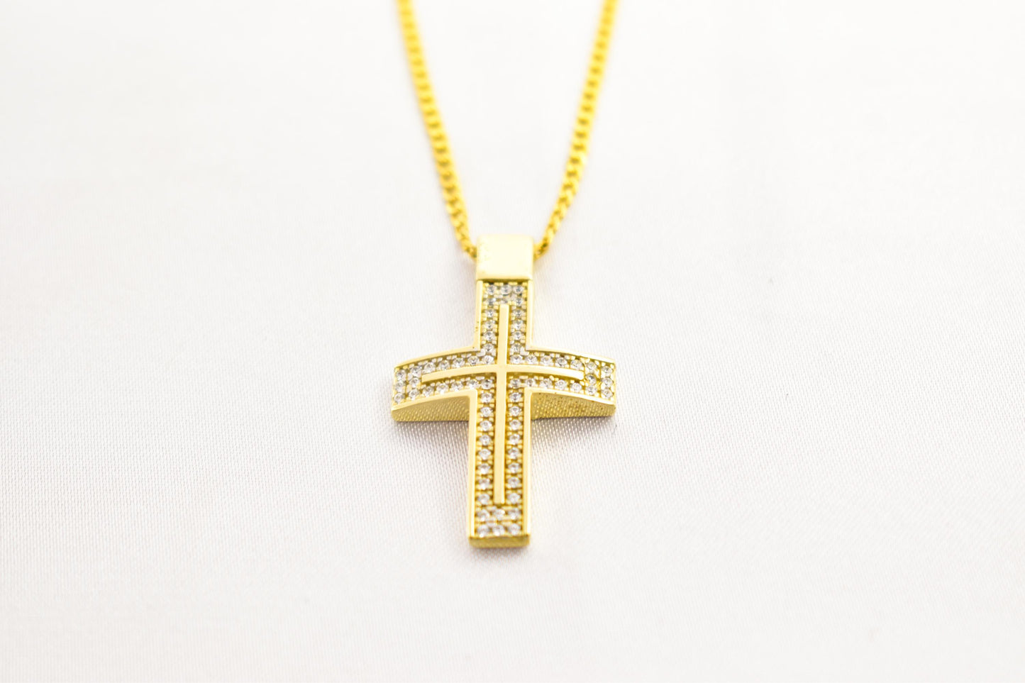γυναικα 14K Gold Cross Pendant with Cubic Zirconia, Solid Gold Religious Necklace, Christian Gift for Men & Women, Baptism Jewelry, Gold Cross Charm