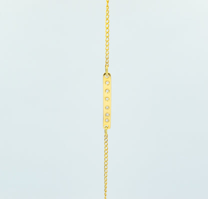 Χειροποίητο Βραχιόλι τύπου Ταυτότητα με Ζιργκόν Κ14