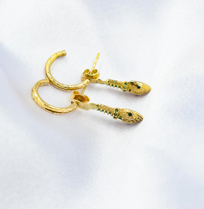 Διπλά Σκουλαρίκια Φίδι με Ζιργκόν Κ14