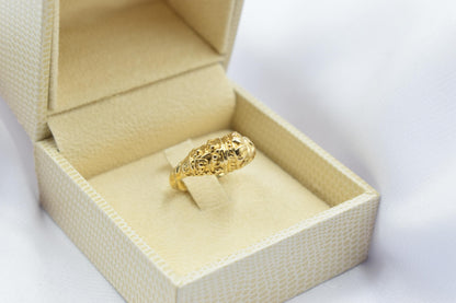 Χειροποίητο Δαχτυλίδι Λιοντάρι με Ρουμπίνια Κ14