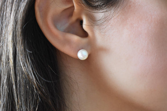 Σκουλαρίκια Φυσικό Μαργαριτάρι με Ζιργκόν Κ14