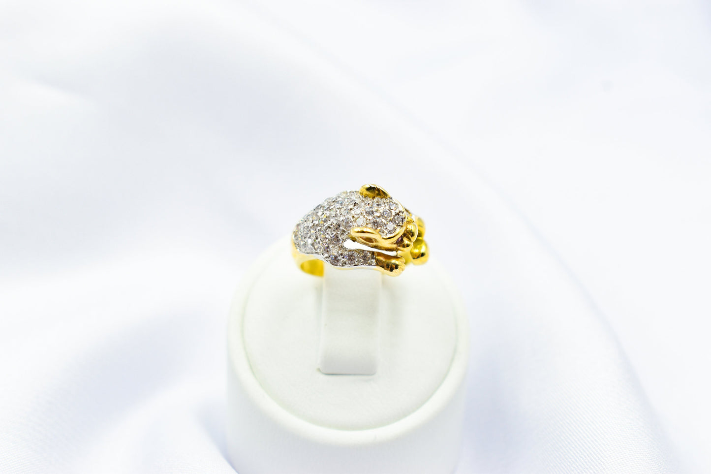 Χειροποίητο Δαχτυλίδι Πάνθηρας Pavé με Ζιργκόν & Ρουμπίνια