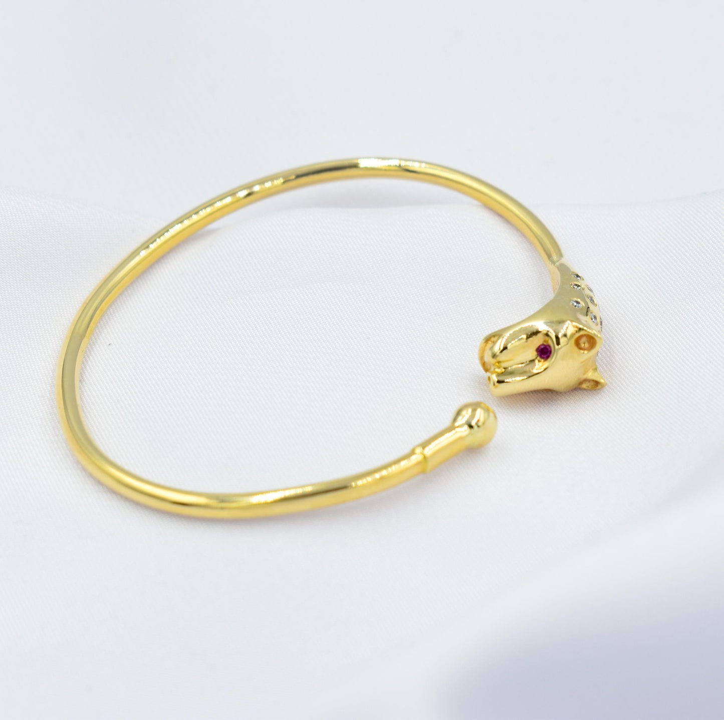 14K Panther Head Bangle Bracelet,14K Gold Bangle Panther Head Bracelet,Ancient Greece,Gold Animal Bangle,Animal Jewellery,Animal Lucky Jewel