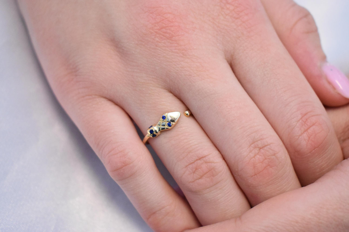 Snake Head 14K Solid Gold Ring,Gold Serpent Ring,Snake Head Ring,Stackable Jewellery Ring,Gold Band,14K Wedding Animal Ring,Minimalist Ring