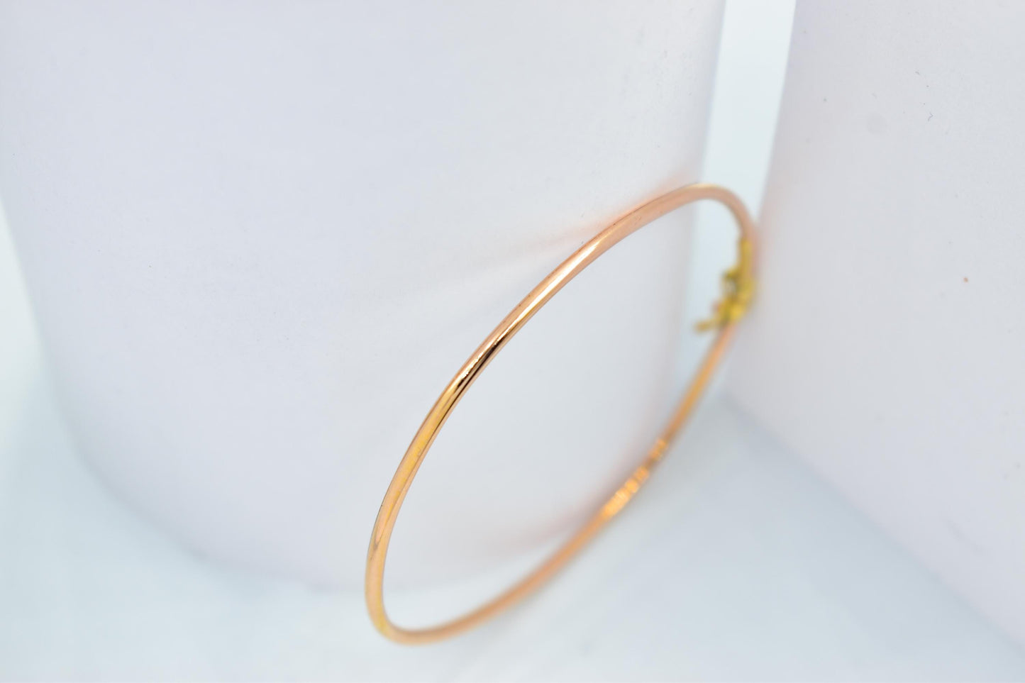 14K Rose Gold Bangle, Solid Gold Thin Bracelet, Elegant Rose Gold Jewellery for Women, Dainty Gold Bangle, Minimalist Real Gold Bracelet