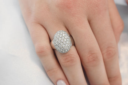 18K Solid White Gold Ring,Engagement Ring,Wedding & Engagement Ring,Statement Ring,Gold Ring,Bridal Jewellery, Gift for Mom and Her