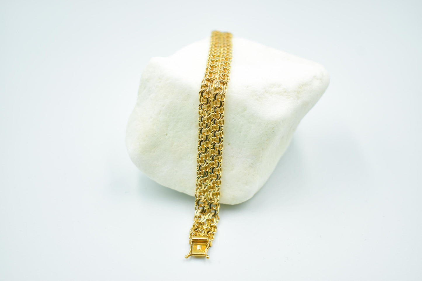 18K Gold Curb Chain Bracelet,Stackable Gold Bracelet,Franco Chain,Chain Bracelet,Retro Chain Bracelet, Vintage Chain for Anniversary Gift