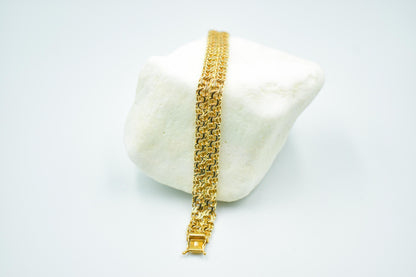 18K Gold Curb Chain Bracelet,Stackable Gold Bracelet,Franco Chain,Chain Bracelet,Retro Chain Bracelet, Vintage Chain for Anniversary Gift