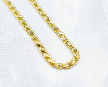 Solid 14K Yellow Gold Chain,14K Solid Gold Curb Chain,Cuban Choker Chain,Yellow Gold Miami Cuban Link Chain,14K Curb Cuban Necklace