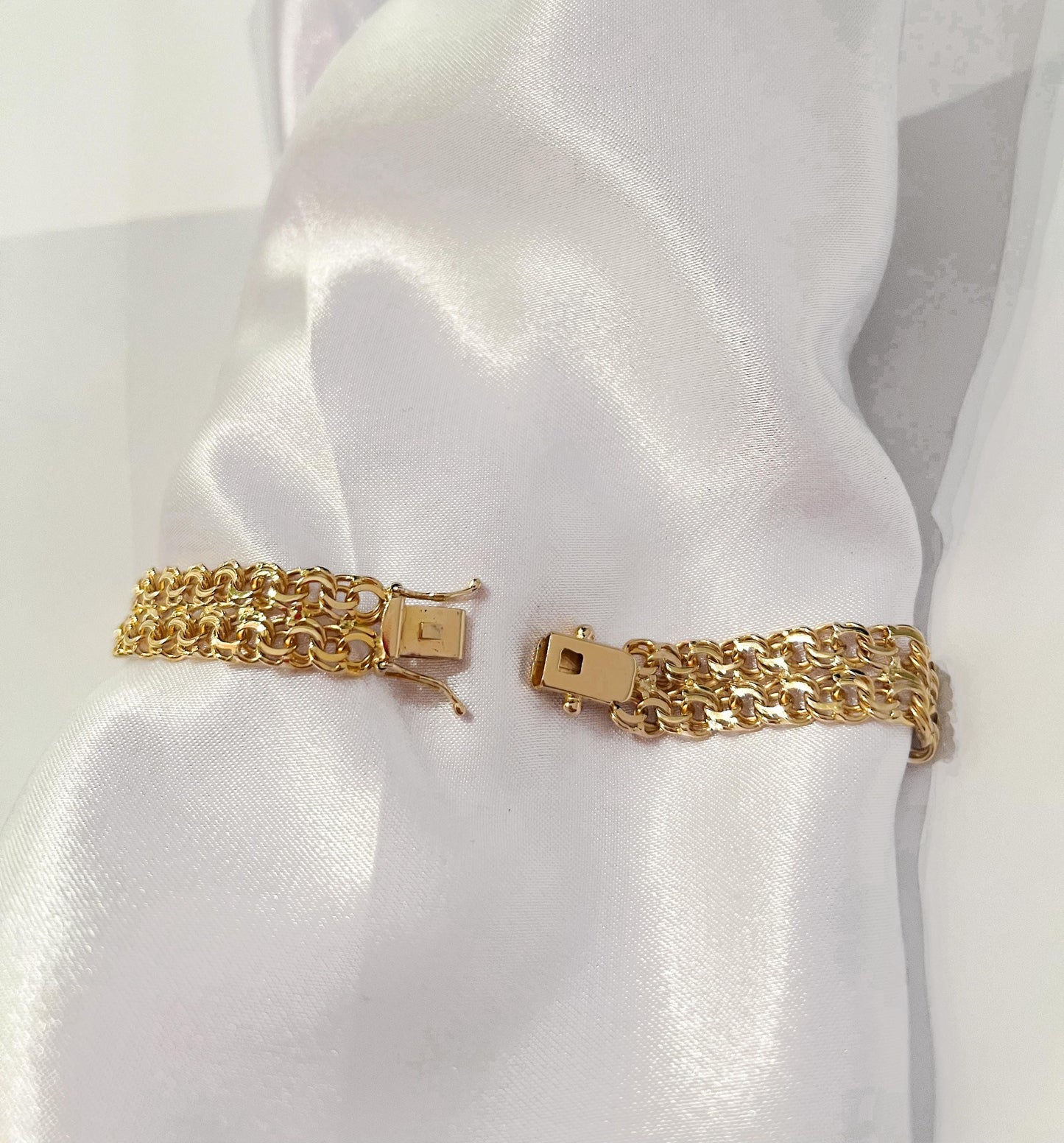 18K Gold Curb Chain Bracelet,Stackable Gold Bracelet,Franco Chain,Chain Bracelet,Retro Chain Bracelet, Vintage Chain for Anniversary Gift