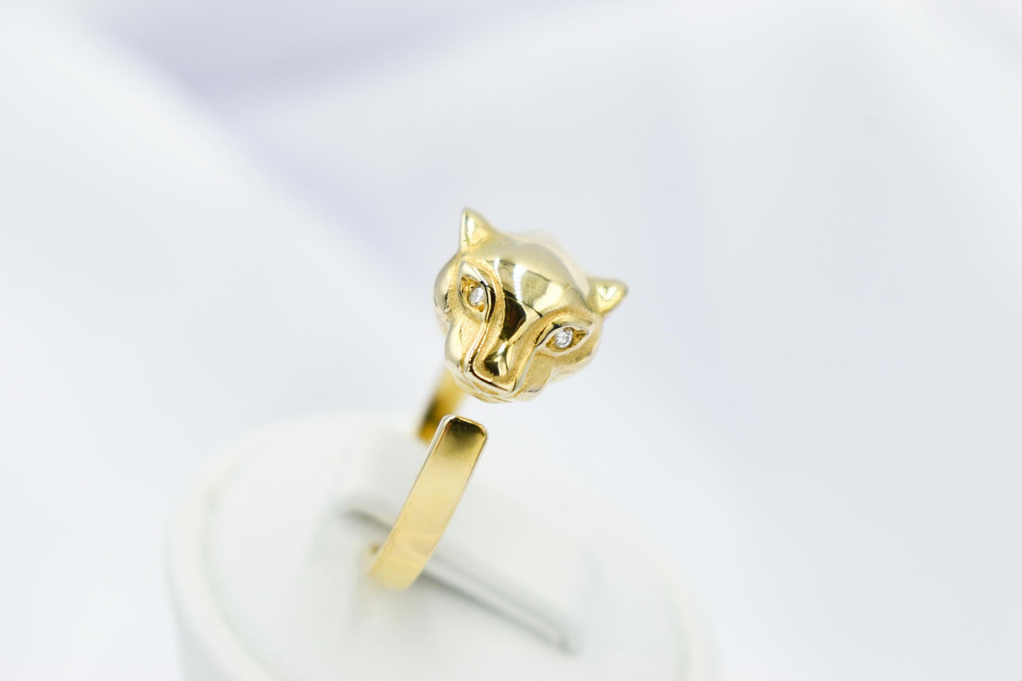 Χειροποίητο Δαχτυλίδι Πάνθηρας με Διαμάντια Κ14