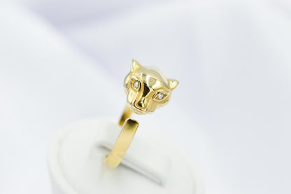 Χειροποίητο Δαχτυλίδι Πάνθηρας με Διαμάντια Κ14