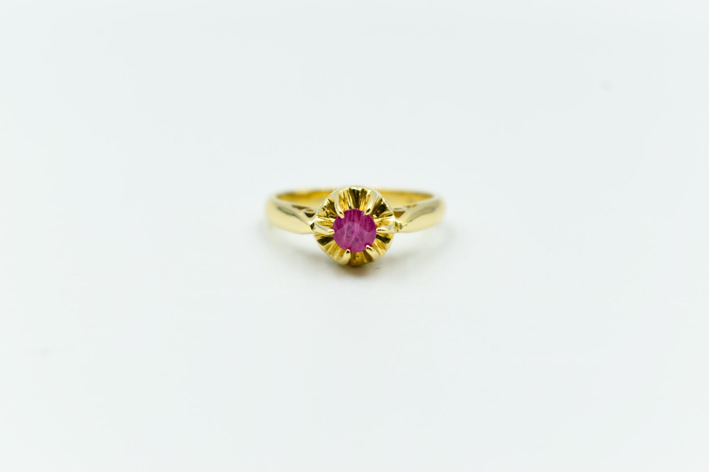 Χειροποίητο Μονόπετρο με Ορυκτό Ρουμπίνι Κ18