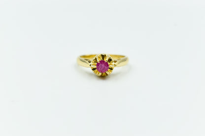 Χειροποίητο Μονόπετρο με Ορυκτό Ρουμπίνι Κ18