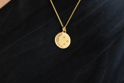 Κολιέ Φεγγάρι και Αστέρια με Ζιργκόν 14Κ