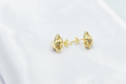 Σκουλαρίκια Πάνθηρας με Διαμάντια Κ18