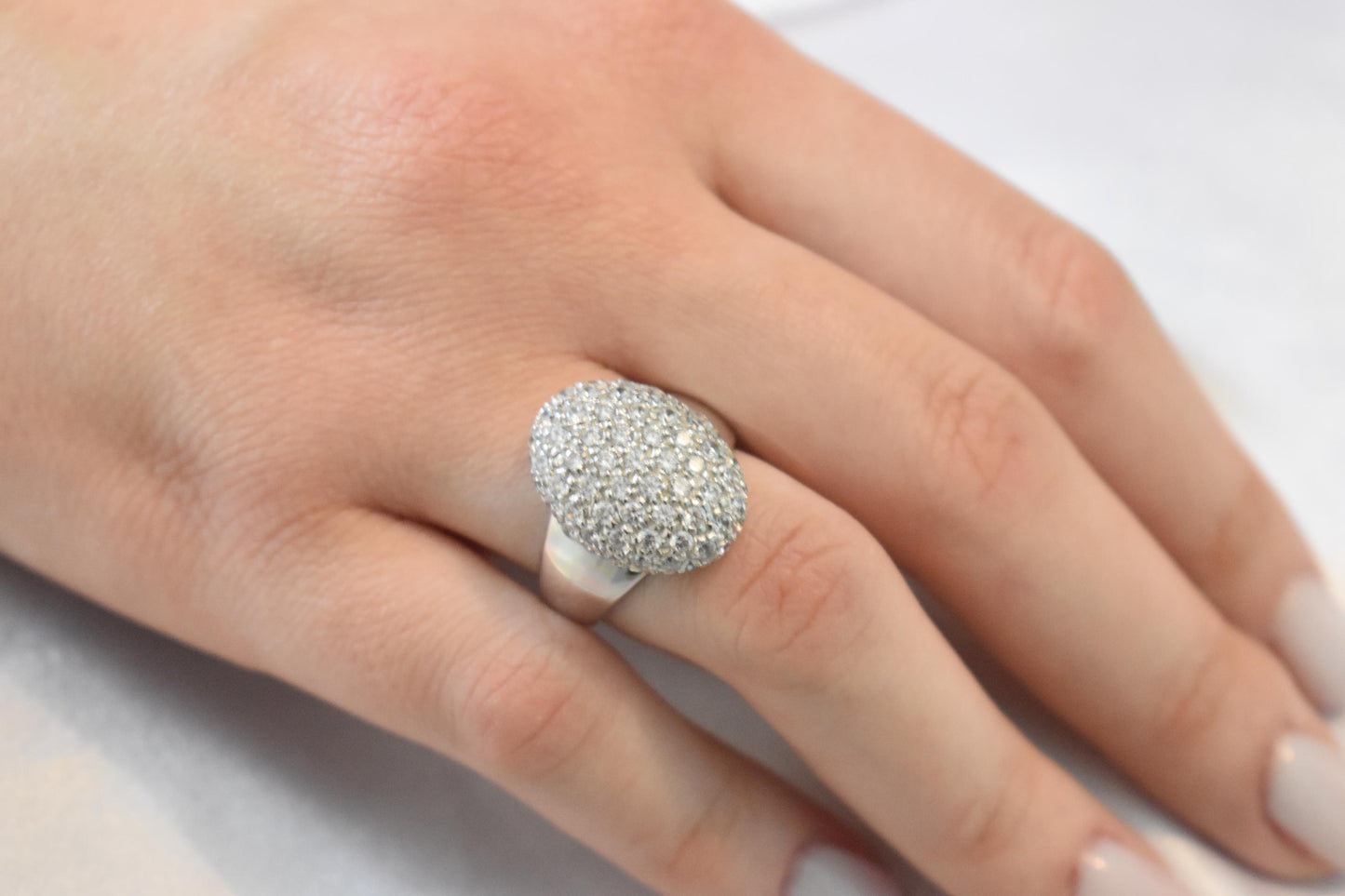 18K Solid White Gold Ring,Engagement Ring,Wedding & Engagement Ring,Statement Ring,Gold Ring,Bridal Jewellery, Gift for Mom and Her