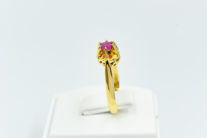 Χειροποίητο Μονόπετρο με Ορυκτό Ρουμπίνι Κ18