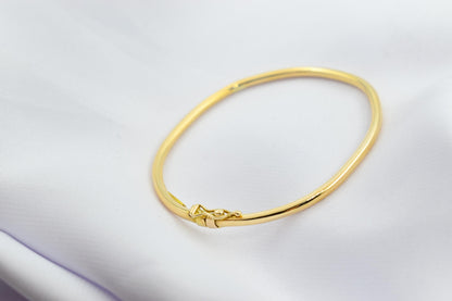 14k Thick Gold Classic Bangle Slip on Bracelet,Stacking Gold Bangle Bracelet,Elegance Minimalist Bangle,Plain Bangle,Gift for Mom & Her